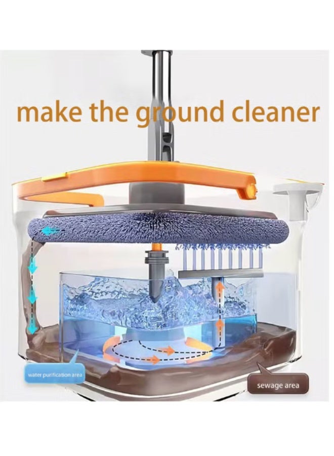 dreamons link Spin Mop Bucket Set, 360 Degree Foldable Spinning Mop with Self Separation Dirty and Clean Water System, Easy Wring Floor Mop for Floor Cleaning on Home Kitchen - Image 4